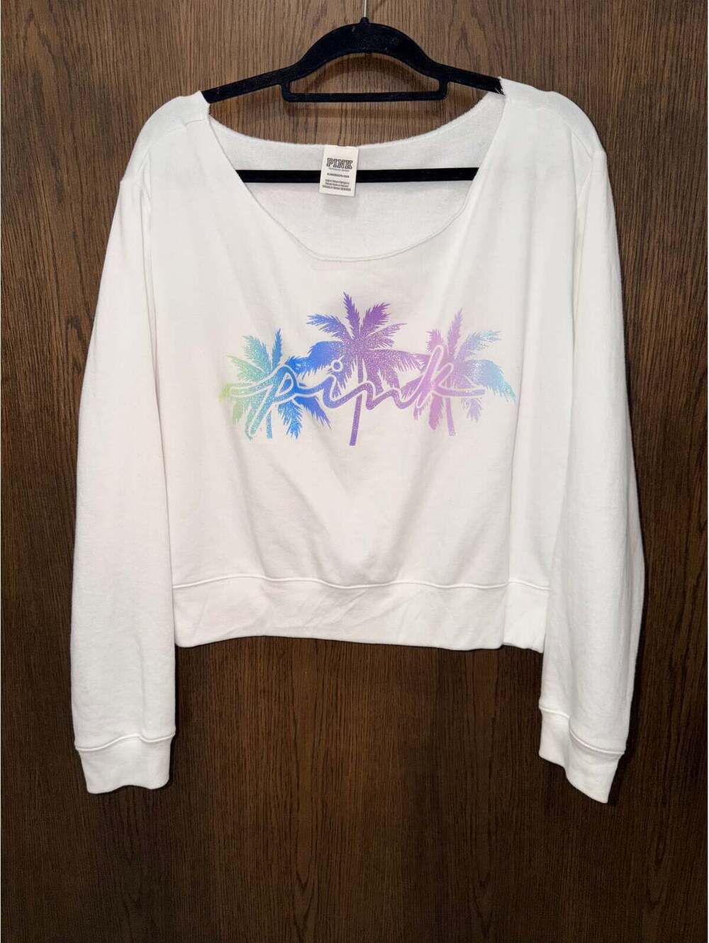 PINK Victoria's Secret Sweatshirt Palm Design Size XL Like New